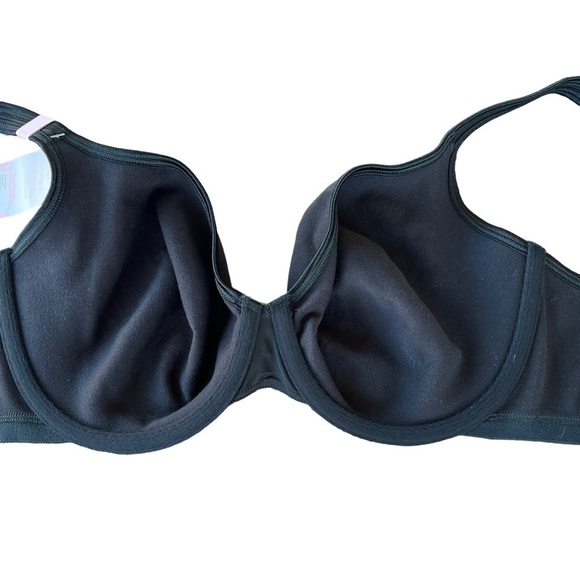 Cacique Cotton Collection Black Unlined Demi Bra 38D NWT - Picture 3 of 9